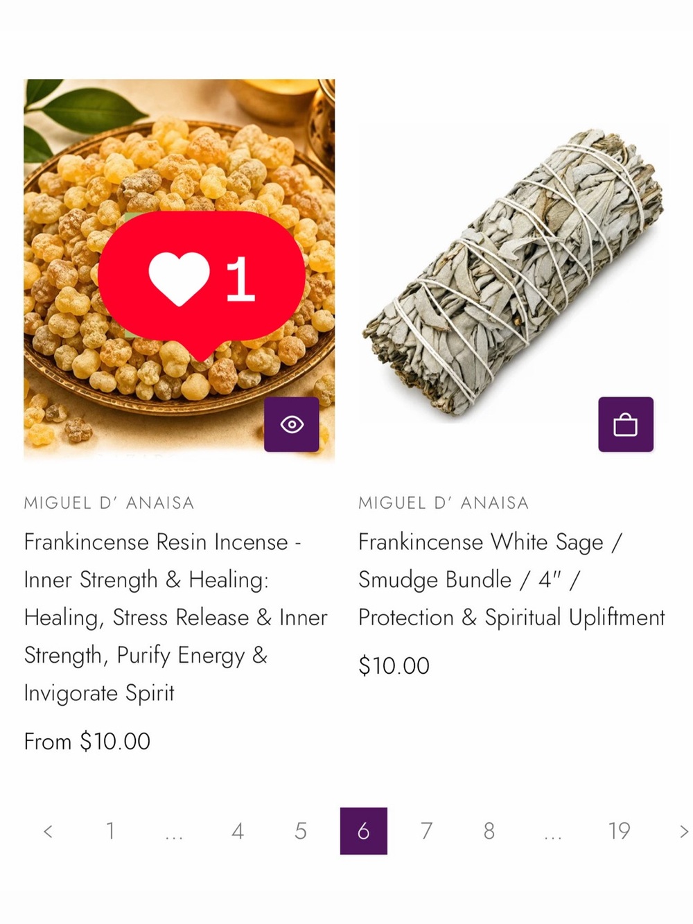 Frankincense Resin & White Sage Smudge Pair - Natural Gold & Off-White